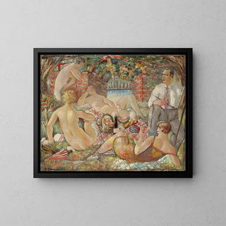 Lunch on the Grass - Sava Šumanović — framed artwork on a wall