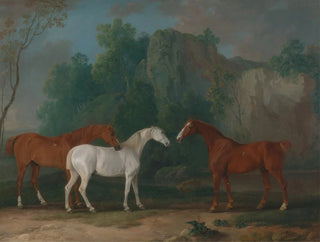 Three hunters in a rocky landscape - Sawrey Gilpin — artwork view