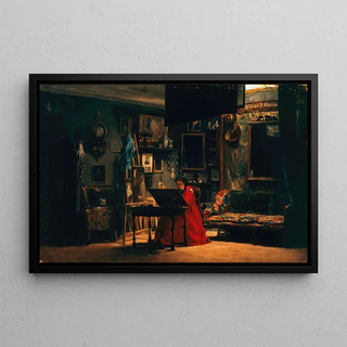 La Princesse Mathilde 1820-1904 in her studio on rue de Courcelles - Sébastien Charles Giraud — framed artwork on a wall
