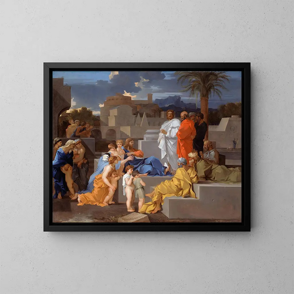 The Christ and the children - Sébastien Bourdon — framed artwork on a wall