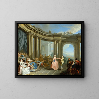 The Minuet - Sébastien Leclerc le Jeune — framed artwork on a wall