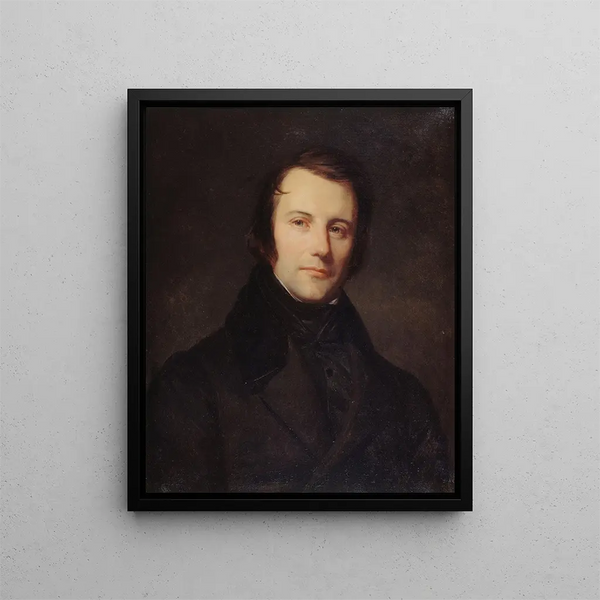 Portrait of Edgar Quinet 1803-1875 writer and politician - Sébastien Melchior Cornu — framed artwork on a wall