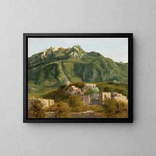 Village sur l'île d'Ischia - Sébastien Norblin de la Gourdaine — framed artwork on a wall