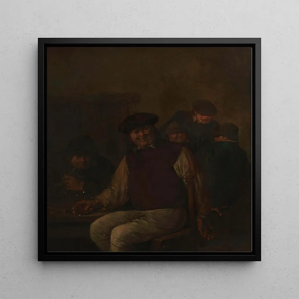 Inn scene - Egbert Van Heemskerck — framed artwork on a wall