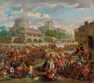 Scène de marché et harangue du charlatan - Enrico Albricci