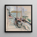 Scene of port - John Henry Twachtman — framed artwork on a wall