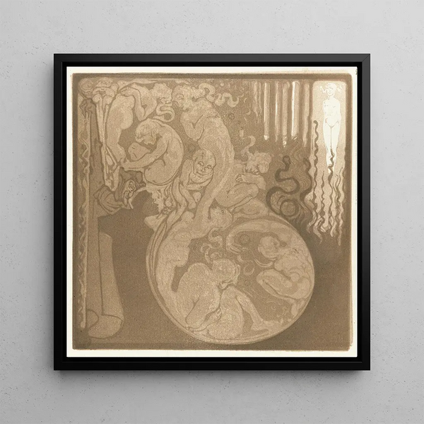 Dreamlike Scene Painting - Bernard Willem Wierink — framed artwork on a wall