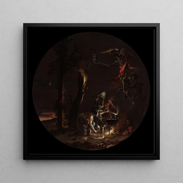 Evening Witchcraft Scenes - Salvator Rosa — framed artwork on a wall
