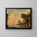 a Mediterranean coastal landscape with boats and figures - School of Charles François Lacroix — framed artwork on a wall