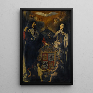 School Of Madrid - Saint James The Greater With Saint Teresa Of Avila The Coat Of Arms Of Castile And Len Between Them.webp