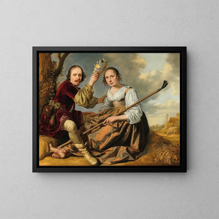 Mirtillo and Amaryllis - School of Dordrecht — framed artwork on a wall