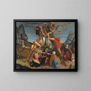 The Descent from the Cross - School of Ferrara — framed artwork on a wall