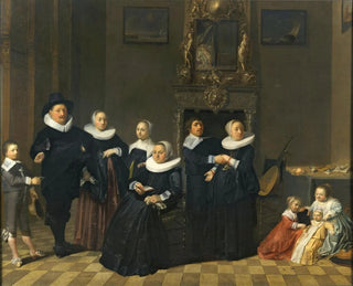 Portrait of a family in an elegant interior - Haarlem School — artwork view