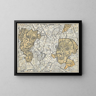 Untitled Painting - Pavel Filonov School — framed artwork on a wall