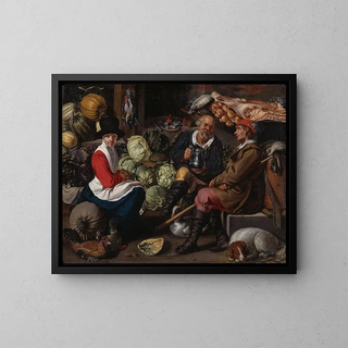 Vegetable Vendors - Willem Pieterszoon Buytewech School — framed artwork on a wall