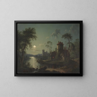 River Scene Painting - Sebastian Pether — framed artwork on a wall