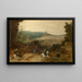 Landscape painting with travelers attacked by thieves - Sebastian Vrancx — framed artwork on a wall