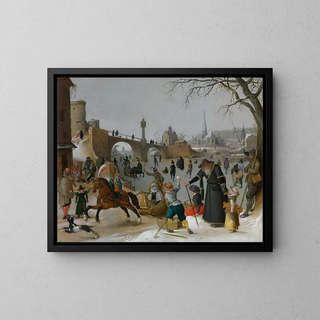Winter Pleasures - Sebastian Vrancx — framed artwork on a wall