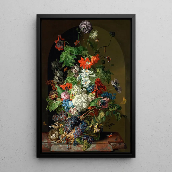 Flower Still Life Painting - Sebastian Wegmayr — framed artwork on a wall