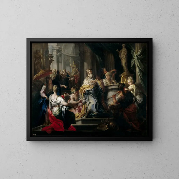 L'idolâtrie de Salomon - Sebastiano Conca — framed artwork on a wall