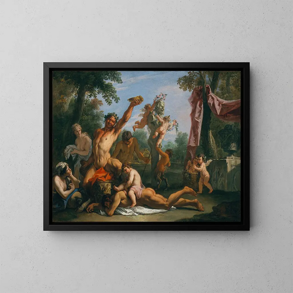 Un Bacchanal - Sebastiano Ricci — framed artwork on a wall