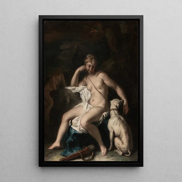 Diane et son chien - Sebastiano Ricci — framed artwork on a wall