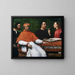 Cardinal Bandinello Sauli, his secretary, and two geographers - Sebastiano del Piombo — framed artwork on a wall