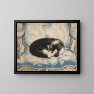 Chat dormant sur un fauteuil - Sei Koyanagi — framed artwork on a wall