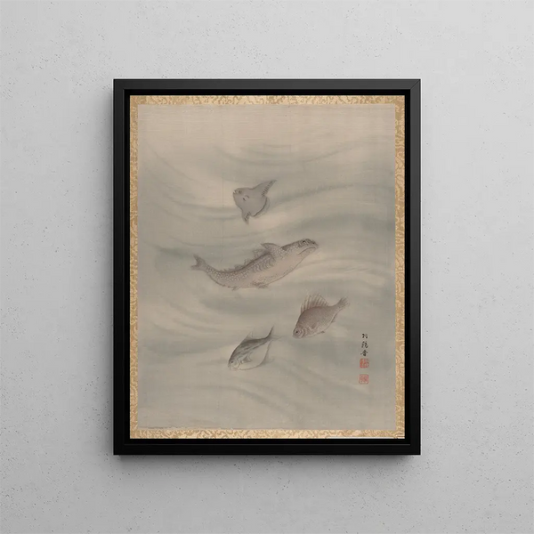 Fish - Seki Shūko — framed artwork on a wall