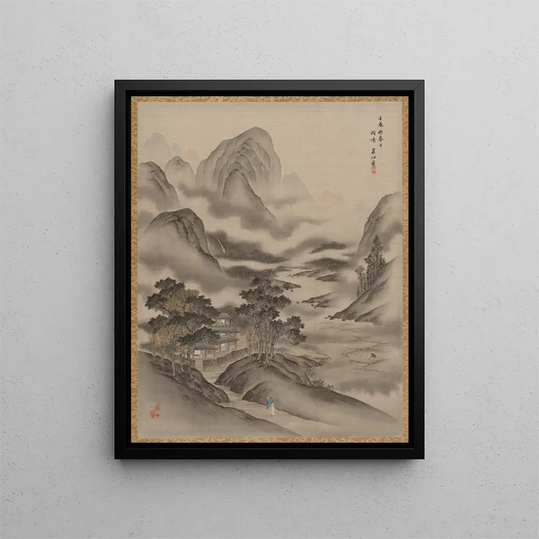 Visiting a Friend - Seki Shūko — framed artwork on a wall