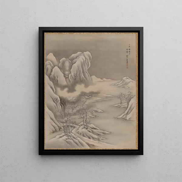 Winter Scene - Seki Shūko — framed artwork on a wall
