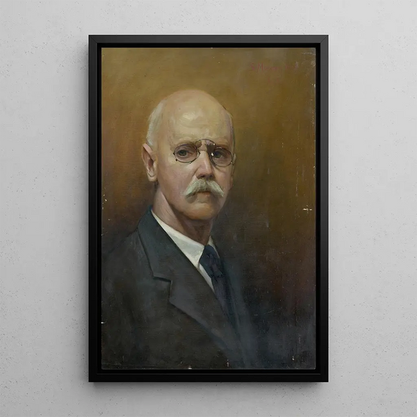 Self-portrait Painting - Serafin Maurer — framed artwork on a wall
