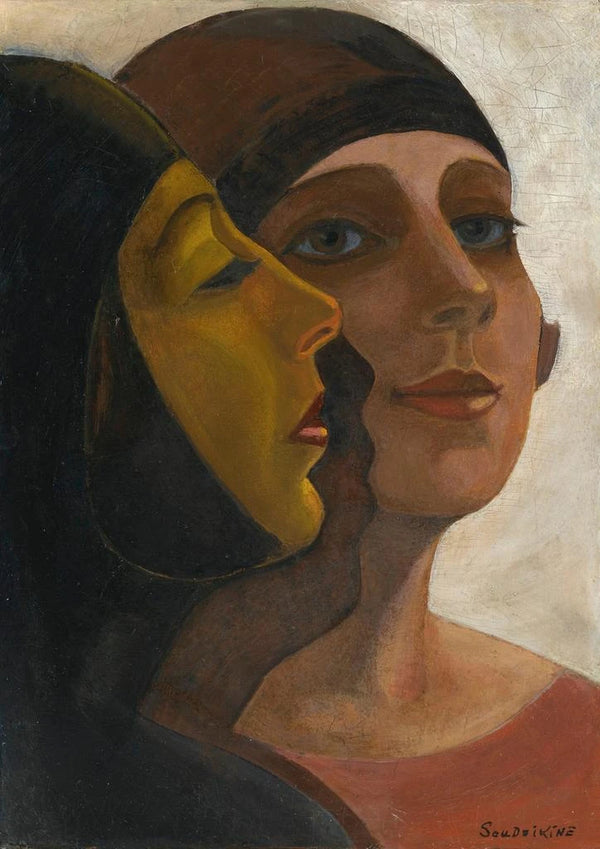 Portrait of Two Ladies - Sergey Yurievich Sudeikin — framed artwork on a wall
