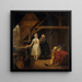 Servante sewing a lady in a corset - Constantinus Fidelio Coene — framed artwork on a wall