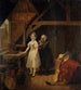 Servante sewing a lady in a corset - Constantinus Fidelio Coene — artwork view