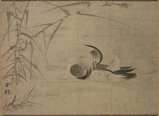 Mandarin Duck Painting - Sesson Shūkei — artwork view