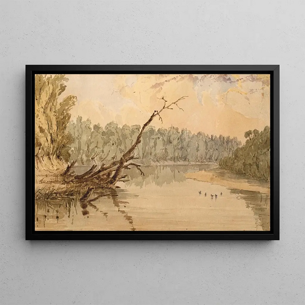 16 miles from the mouth of the Ohio - Seth Eastman — framed artwork on a wall