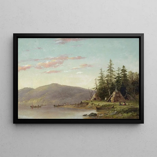Campement Chippewa sur le Haut Mississippi - Seth Eastman — framed artwork on a wall