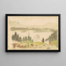 Île de la Constitution and Foundry from West Point New York - Seth Eastman — framed artwork on a wall