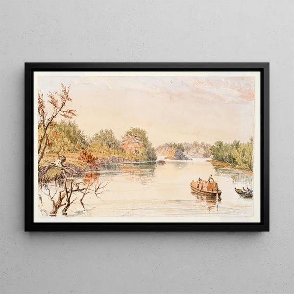 the Devil's Furnace, 72 miles above the Ohio River mouth - Seth Eastman — framed artwork on a wall