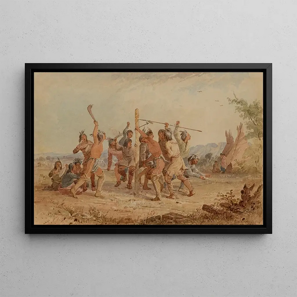 Frapper le poteau - Seth Eastman — framed artwork on a wall