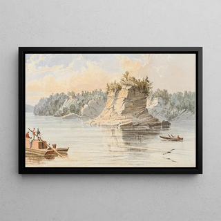 La grande tour à 80 miles de l'embouchure de l'Ohio 64 - Seth Eastman — framed artwork on a wall