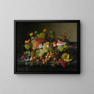Fruitful Fruits - Severin Roesen — framed artwork on a wall
