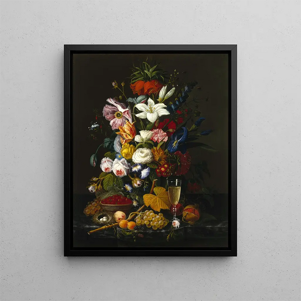 Victorian Bouquet Painting - Severin Roesen — framed artwork on a wall