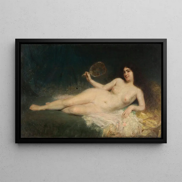 Woman with Fan - Severo Rodríguez Etchart — framed artwork on a wall