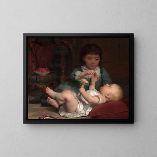 Temptation - Seymour Joseph Guy — framed artwork on a wall