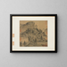 Voyageurs dans les montagnes d'automne - Sheng Mou — framed artwork on a wall
