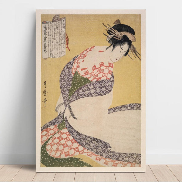 Reproduction of the painting Shira-uchikake - The white surcoat - Kitagawa Utamaro