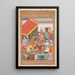 Timur distributes gifts from his grandson, the Prince of Multan, from a Zafarnama Book of Victories - Shravana — framed artwork on a wall