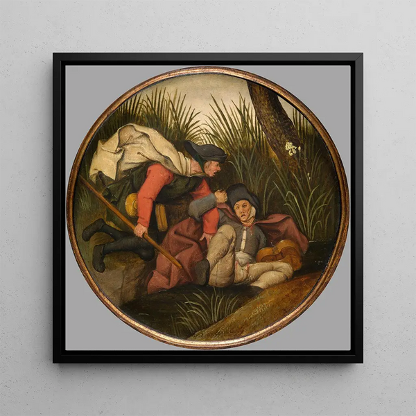 If the blind lead the blind, both will fall into the pit - Pieter Brueghel the Younger — wall display of the artwork